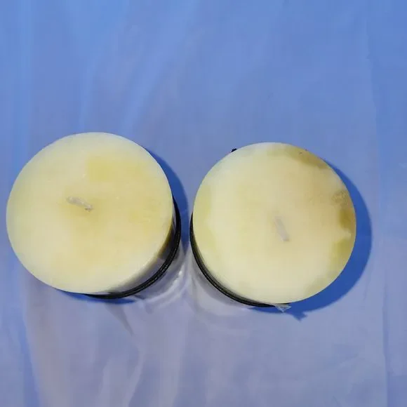 3x6 Scented Pillar Candles Cream & Brown - Picture 2 of 4